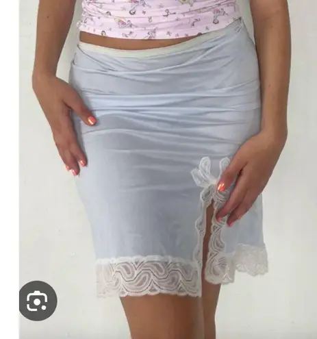 Maidenform Sweet Nothings Blue Lace Embellished Half Slip Small