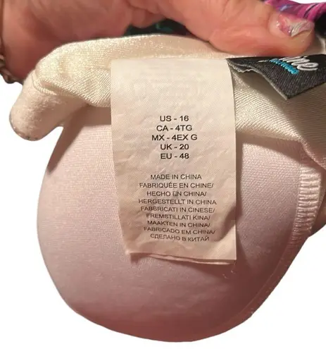 Maxine of Hollywood FLORAL BUILT IN BRA RUFFLE BOTTOM ADJUSTABLE STRAPS COME OFF