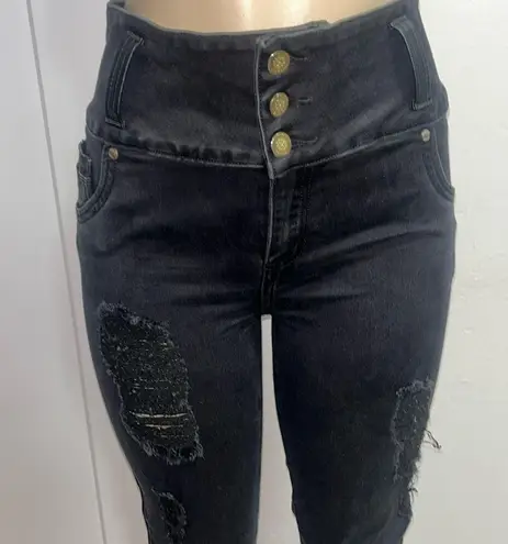 TISSINI Colombian Booty Lifting Jeans Levanta Cola Skinny Jeans Sz 9/10 M/L Black