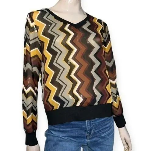 Missoni for Target Women's S Brown Black Zig Zag Chevron V
