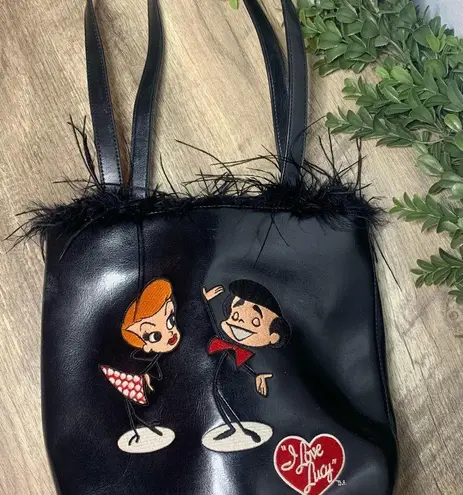 Black I Love Lucy Mini Bag Purse Collectible TV Show Feathers
