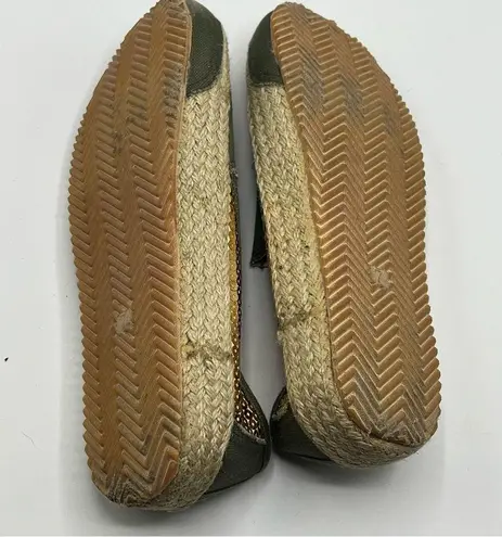 Mickey Mouse Sz 7 Slip On Shoes Green Gold Sequins Espadrille Soles