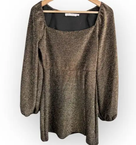 All in Favor Women's Gold Black Sparkle Mini Dress Size M Party/Cocktail