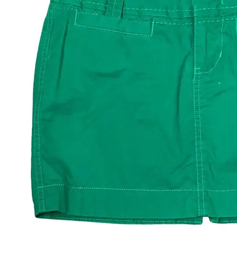 Old Navy  Women's Solid Green Pencil Mini Skirt Slit Back 100% Cotton Size 0