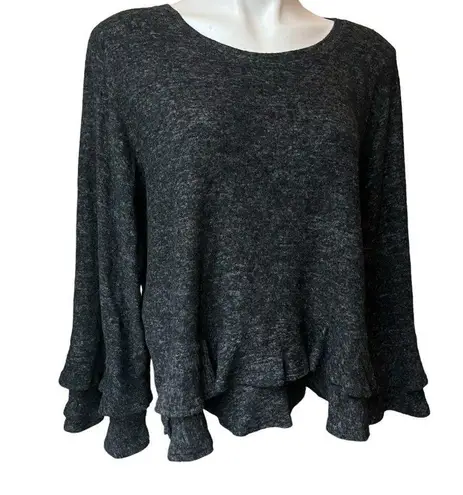 Anama USA Anama Tiered Ruffle Trim Sweater, Sz M