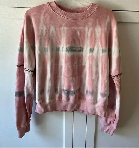 Something Navy Dollie Embroidered Tie Dye Pullover Sweater XS