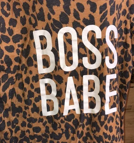 Zutter boss babe cheetah print shirt size large animal print working shirt