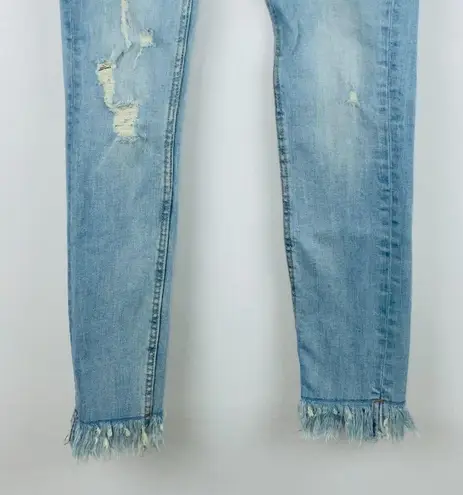 ZARA  Trafaluc Light Wash Fringed Hem Jeans 00