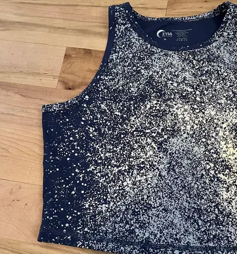 Zyia Active Women's Grey/Purple Speckled Crop Tank Top XL