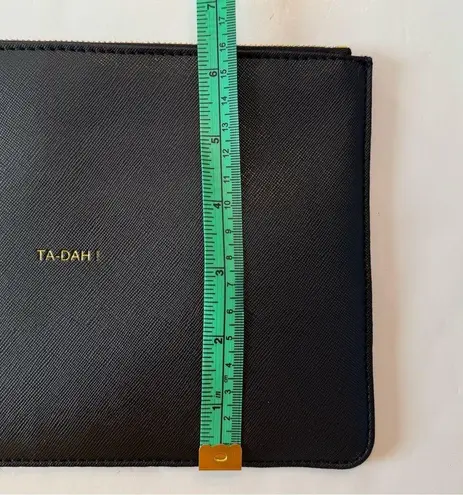 Katie Loxton Ta Dah Perfect Pouch Wallet Vegan Faux Leather Black Saffiano Gold