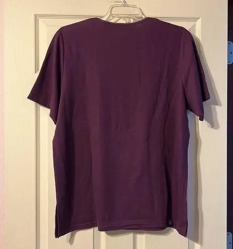 Sag Harbor NWT Vintage Square Neck Dark Purple Blouse 1X