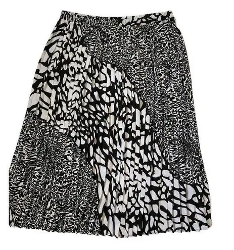 Dana Buchman Women Size Large Skirt Pleated Black White Chiffon 20-895