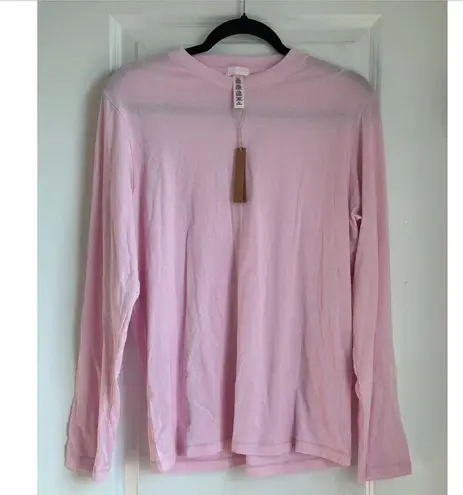 SKIMS Boyfriend Long Sleeve T-Shirt in Cherry Blossom, Size X-Small