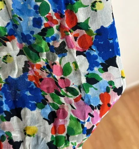 Shoshanna Venezia colorful floral cinch waist Mini Dress size 4 ladies festival