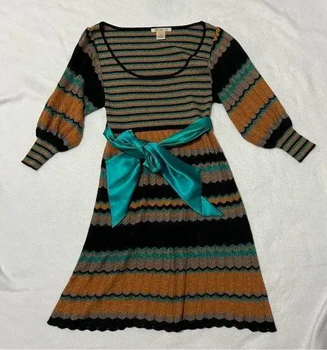 Arden B colorblock metallic knit dress