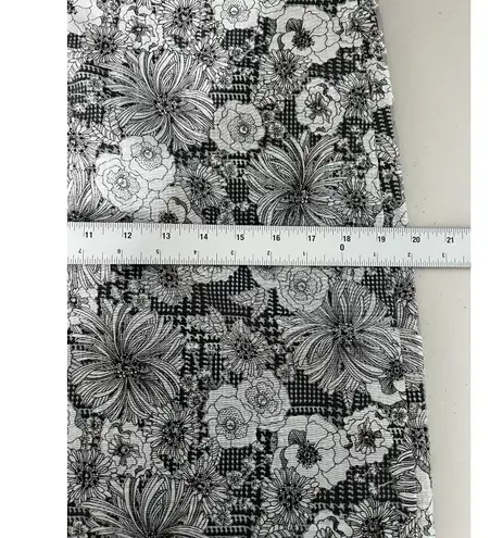 Brooks Brothers Black White Houndstooth Floral Print Knee Length Shift Dress 6