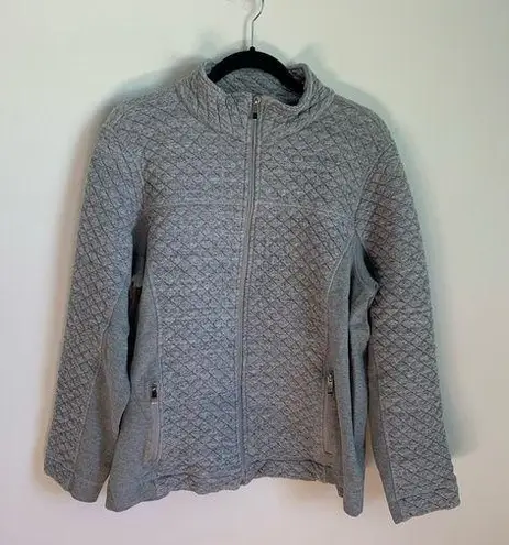 cj banks  Heather Gray Quilted Zip UP Jacket Size X 14W