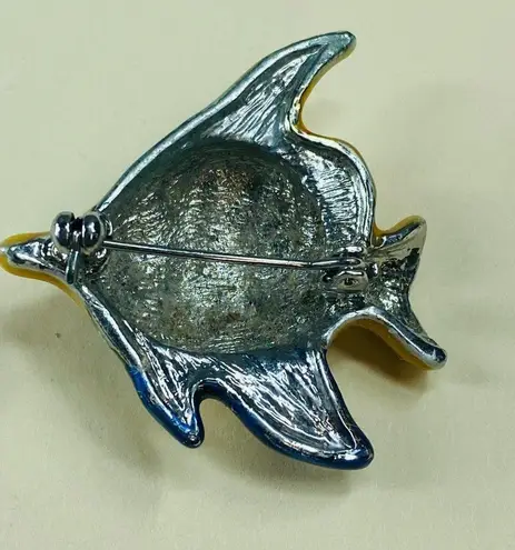 Fish Jewelry Pin Brooch Multicolor Enamel Painted Metal Rhinestone Accents