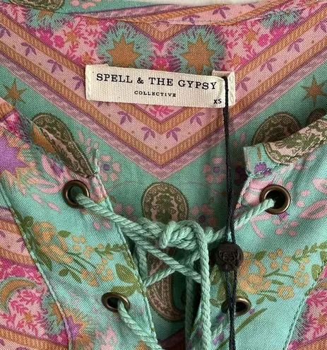 Spell & The Gypsy Collective City Lights Blouse Sage Blush