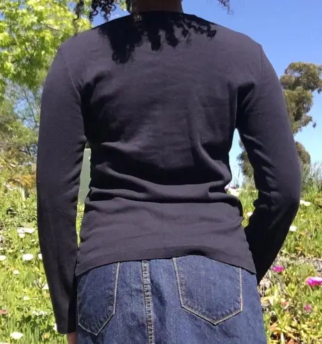 New York And Company Black Long Sleeve T-Shirt