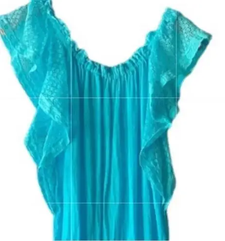 Sunday Saint Tropez teal linen sun dress made in france Blue Size M