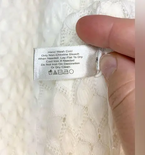 Boston Proper White Crochet Lace Overlay Maxi Dress Beaded Neckline Size L