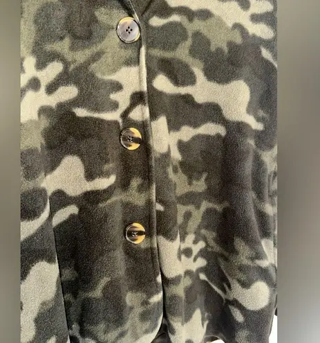 Cuddl Duds Fleecewear Women’s Size M Bonded Sherpa Snap Front Jacket Olive Camo