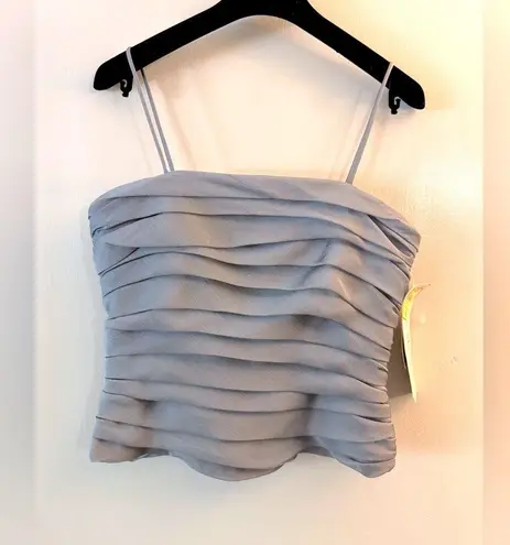 Karen Miller NWT Y2K vintage ruffle grey corset top Size 6 chiffon made in USA
