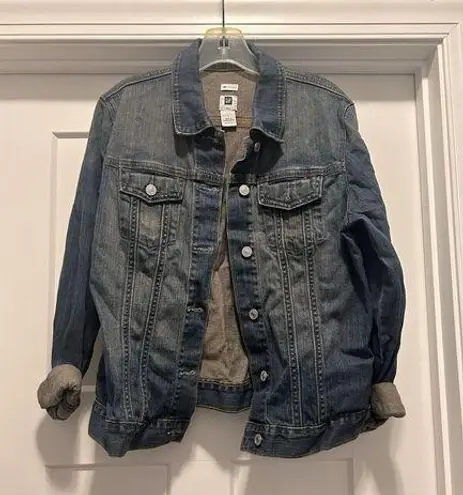 Gap Vintage  Denim Jacket Women’s Large L Blue Long Sleeve Button Up Stretchy