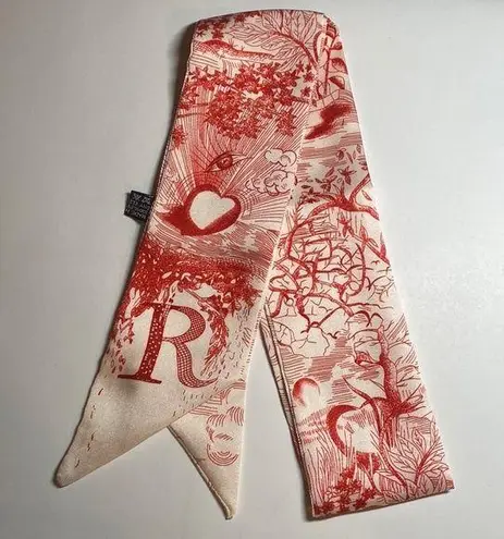 Initial / Letter R Thin Purse Scarf / Hairband / Scarf