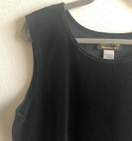 Top Velvet Sleeveless Shell Tank Top Bob Mackie Wearable Art Sz L NWT