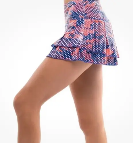 Lucky In Love Reflex Stitch Down Shine Print Tiered Skirt Skort Sz M Xx1345 Size M