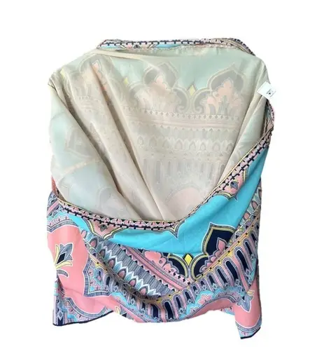 Gibson Latimer Moroccan 3/4 peep hole sleeves size L colorful dress