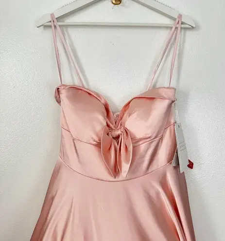 Mac Duggal Bow Sweetheart Strapless A Line Gown Prom Dress in Blush Size US 6