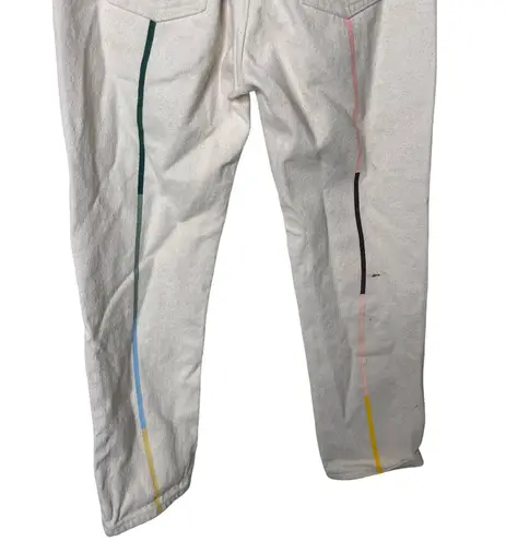 Still Here Tate Jeans Rainbow Cloud Jeans in Cream Bone Size 25