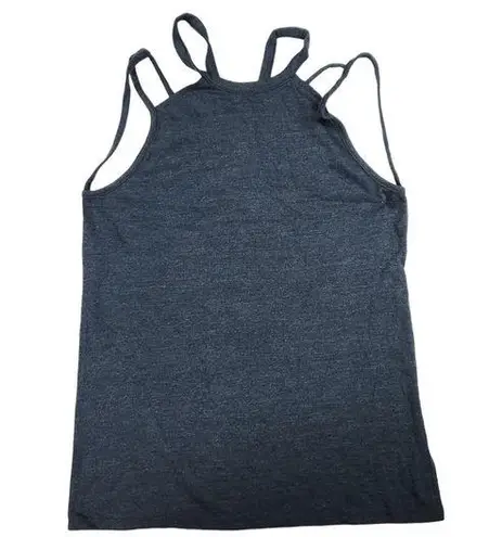 Chaser  Navy Blue Solid Strappy Back Cut Out Tank Top Women's Medium