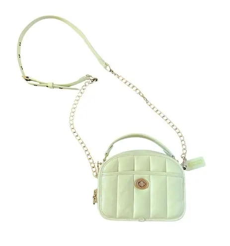 Coach  classic lunchbox top handle purse pale lime with optional crossbody chain thumbnail 11
