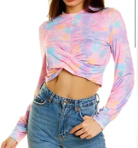 Beach Riot NWT  x LoveShackFancy Collab Marley Cotton Candy Knotted Crop Top sz L