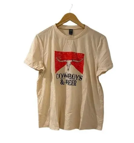 Emory Rose Cowboys & Beer Tshirt Top Sz XL Extra Large NWT Womens