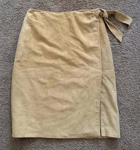 Oscar de la Renta Lamb Suede Skirt Size 6 Y2k