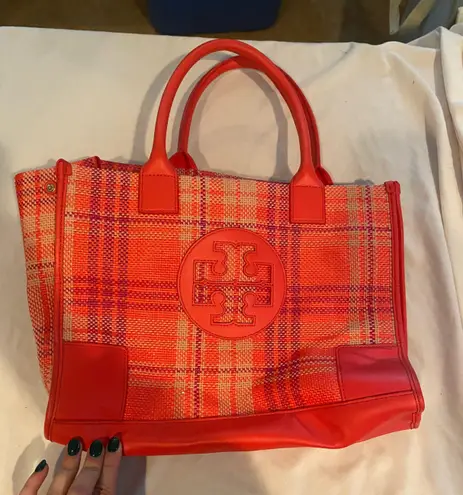 Tory Burch Pink Plaid Tote