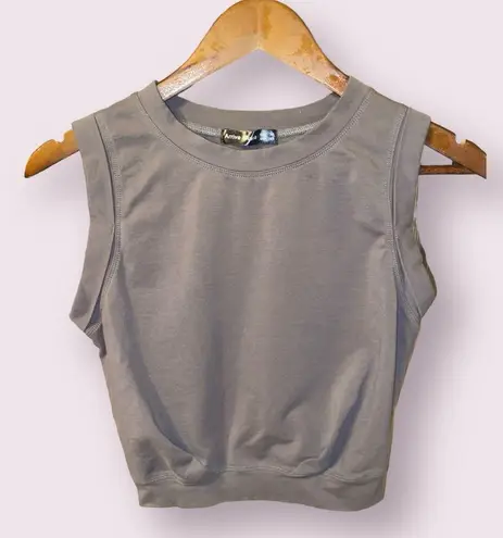 Arrive Guide Sleeveless, Cropped Yoga Top in Grey