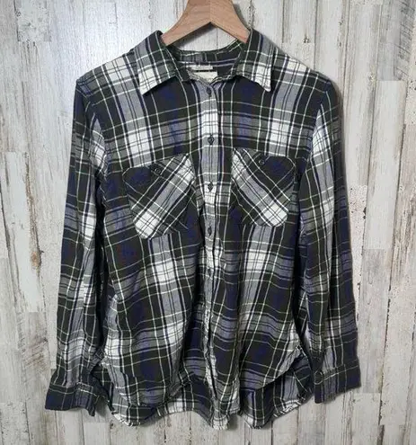 Denim & Supply Ralph Lauren RL Utility Plaid Button Up Shirt Long Sleeve WomensL Green Size L