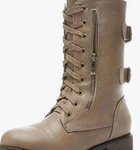 Dream Paris DREAM PAIRS Women's Winter Combat Boots Comfortable Outdoor Lace-Up Mid Calf 7.5