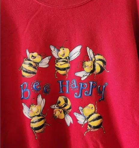 Jerzees Red bee happy crewneck sweatshirt size mens 2x