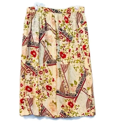 Anne Crimmins for UMI Collections Floral Silk Skirt Size 12