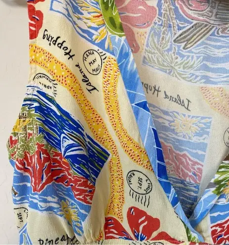 Vtg Weekend Traffic Sleeveless Top Beach Island Hula Girl Floral Stretch Sz M Size M