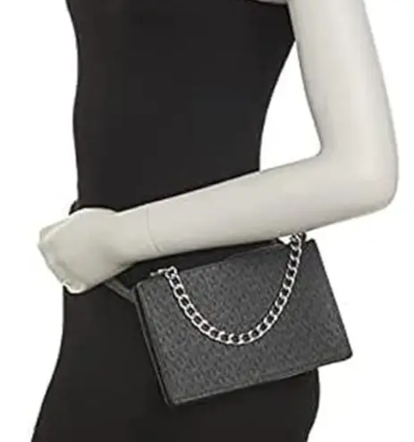 Michael Kors  MK Fanny Pack Belt With Pull Chain, Black/Grey, MEDIUM