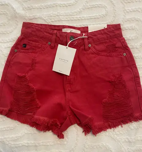 KanCan USA High Waisted Red Shorts