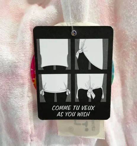 Cloth by Design New Convertible Side Slit Sweater Tie Dye Pink White